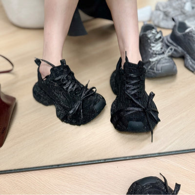 Zapatillas Dad Shoes con Strass Suela Gruesa Estilo Street Mujer Otoño - Image 4