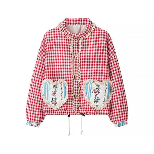 Abrigo Acolchado de Cuadros para Mujer - Calidez y Estilo - Image 14