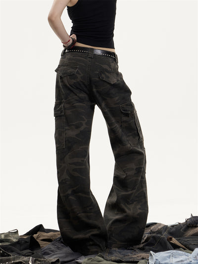 Pantalones Cargo Retro Camuflaje para Mujer - Corte Recto Oversized - Image 17
