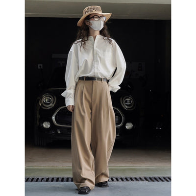 Pantalón Casual Holgado de Cintura Alta con Textura para Mujer - Image 6
