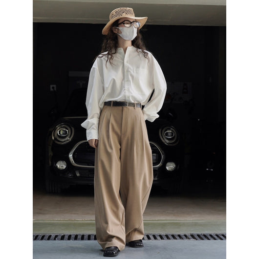 Pantalón Casual Holgado de Cintura Alta con Textura para Mujer - Image 6