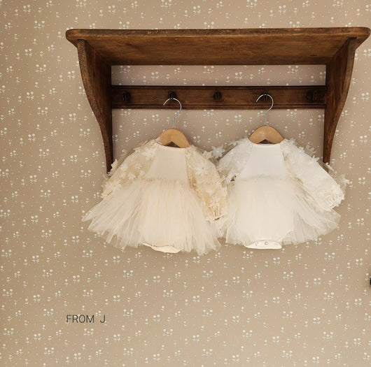 Vestido para Bebé Niña en Algodón con Mangas Puff