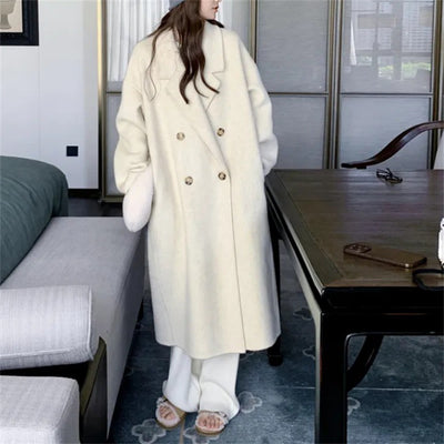 Abrigo de Lana Elegante Largo Corto Estilo Hepburn - Image 11