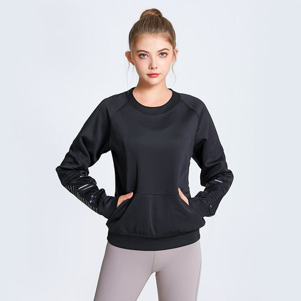 Sudadera Deportiva Suelta Cuello Redondo Manga Larga para Mujer