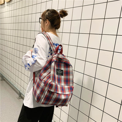 Mochila Escolar Estilo Coreano a Cuadros - Diseño Casual y Moderno - Image 12