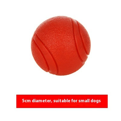 Orange rubber pet toy ball with textured surface and grooved lines, 5cm diameter, suitable for small dogs. - Image 6