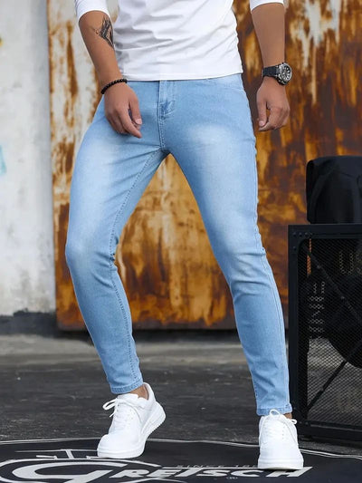 Pantalones Vaqueros Slim Fit Retro con Lavado Vintage y Stretch - Image 12