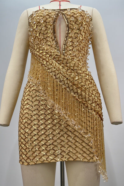 Vestido de Fiesta con Lentejuelas y Flecos - Diseño Personalidad Mujer - Image 9
