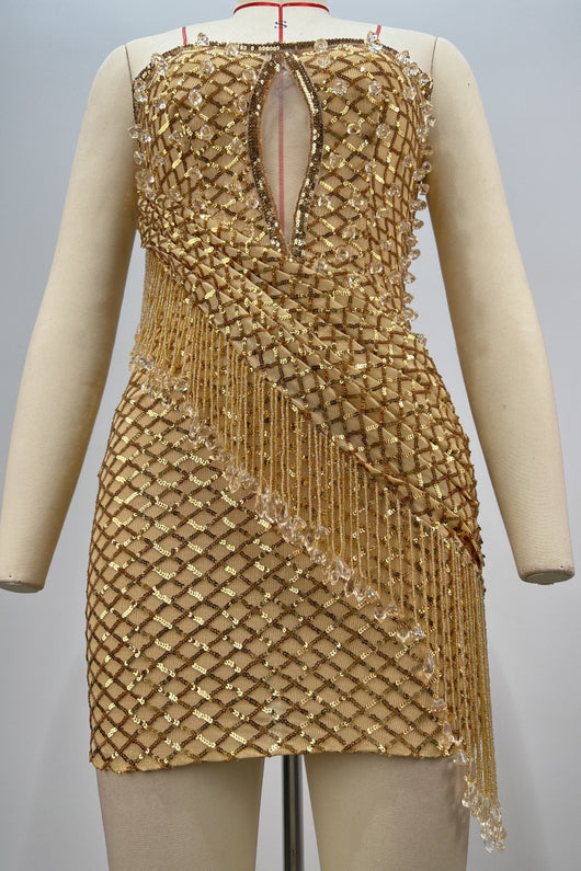 Vestido de Fiesta con Lentejuelas y Flecos - Diseño Personalidad Mujer - Image 9