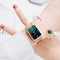 Reloj de Pulsera Cuarzo con Malla de Aleación y Bisel Cuadrado