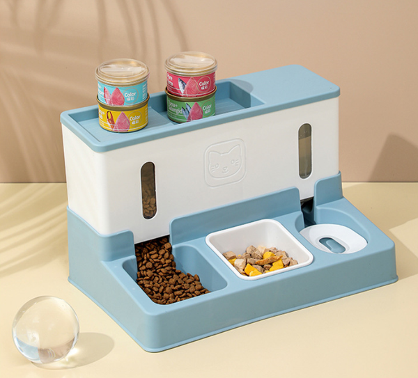Dispensador Automático de Agua y Comedero Combinado para Mascotas