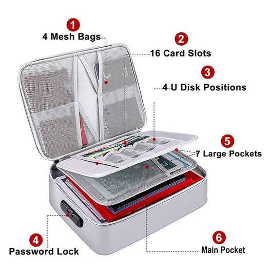 Caja de Almacenamiento Resistente al Fuego e Impermeable para Documentos y Valores - Image 17