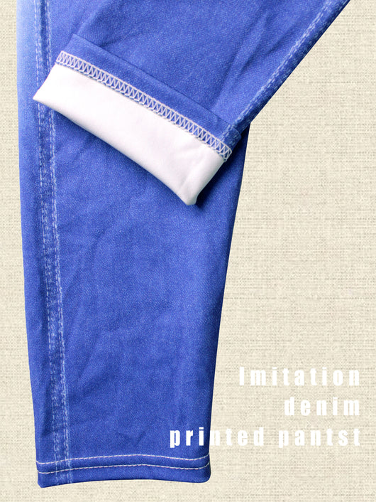 Pantalones de Yoga Slim Fit en Denim con Estampa Compasión y Bolsillo para Mujer - Image 11