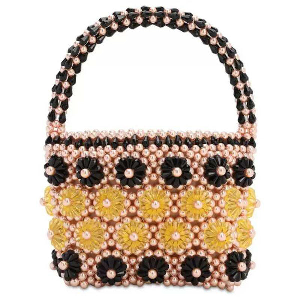Bolso de Mano Floral Crisantemo con Perlas y Cuentas - Image 3