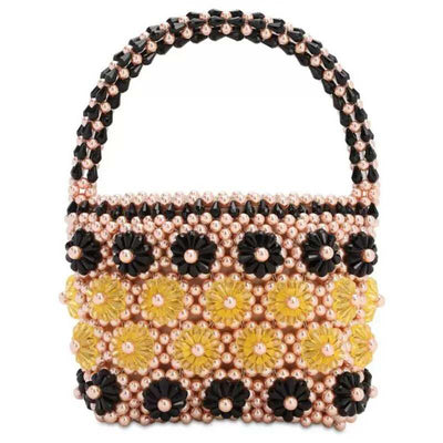 Bolso de Mano Floral Crisantemo con Perlas y Cuentas - Image 3