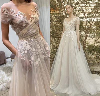 Vestido de Novia de Encaje para Jardín y Bodas al Aire Libre - Image 10