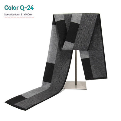 Bufanda de Invierno Rayada en Cashmira Artificial para Hombre - Image 24