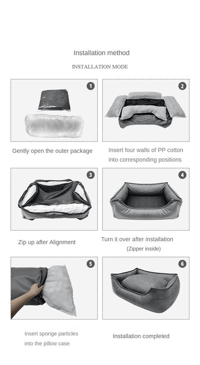 Cama Impermeable para Mascotas - Sofá Nido de Cuero Sintético Premium - Image 9