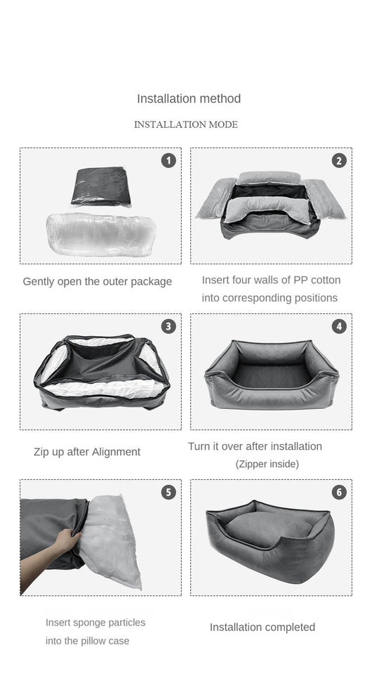 Cama Impermeable para Mascotas - Sofá Nido de Cuero Sintético Premium - Image 9