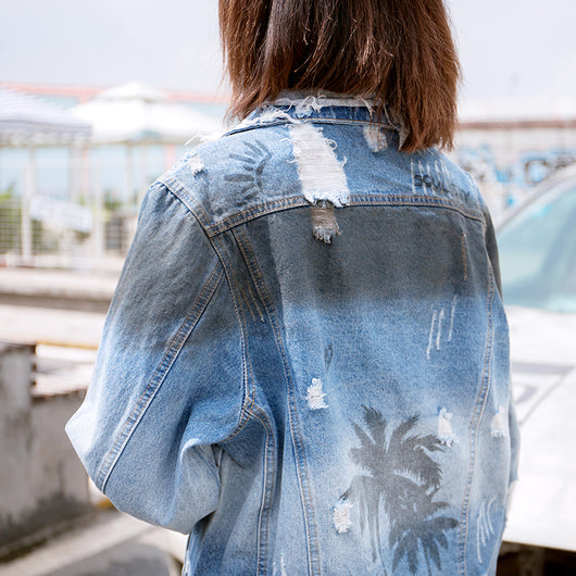 Chaqueta Denim Coco con Roturas Desgarradas - Image 14