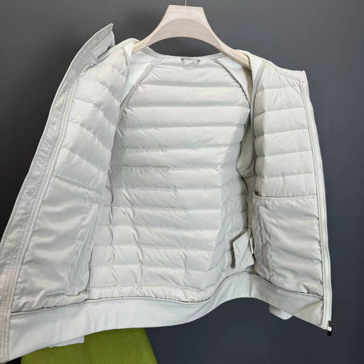 Chaqueta Acolchada con Capucha Patchwork Minimalista Ultraligera para Hombre - Image 4