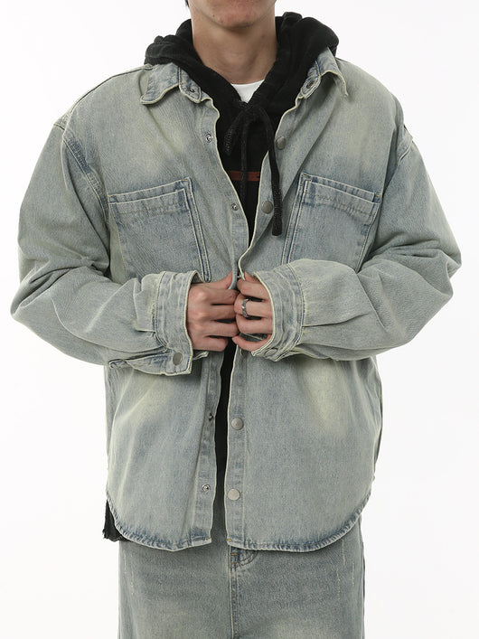 Conjunto de Camisa y Pantalón Oversized Lavado Desgastado en Blanco - Image 13