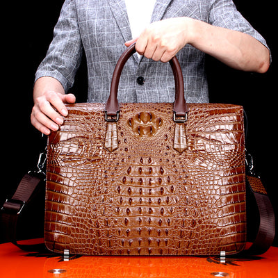 Maletín de Cuero Genuino para Hombre - Bolsa de Negocios con Patrón Elegante - Image 7