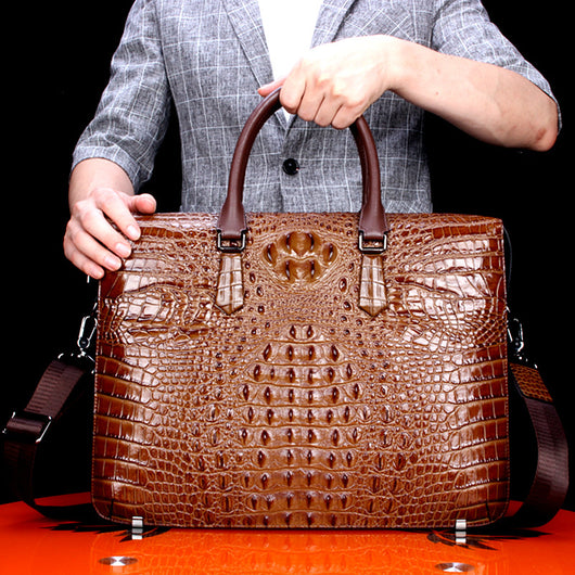 Maletín de Cuero Genuino para Hombre - Bolsa de Negocios con Patrón Elegante - Image 7