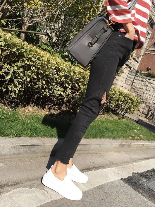 Pantalones Skinny Rotos Negros para Mujer - Image 6