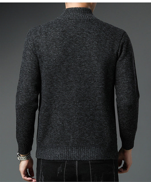 Cardigan Tejido de Invierno para Hombre con Cuello Tipo Mao - Image 17