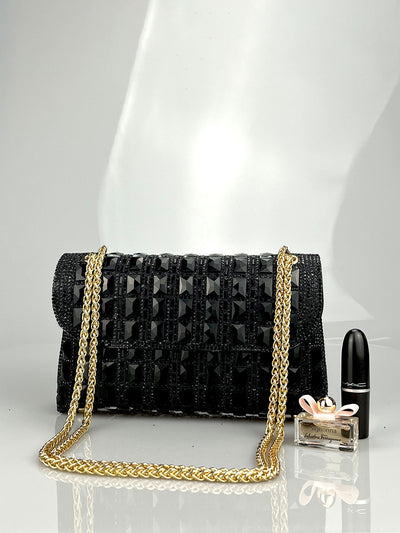 Clutch de Cristal Brillante con Cadena de Strass - Image 15
