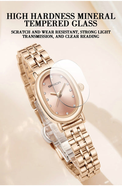 Reloj de Cuarzo para Mujer con Correa de Cuero y Acero Inoxidable Resistente al Agua - Image 18