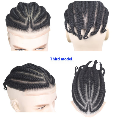 Peluca Trenzada Africana Tejida a Mano con Cabello Natural para Hombre - Image 12