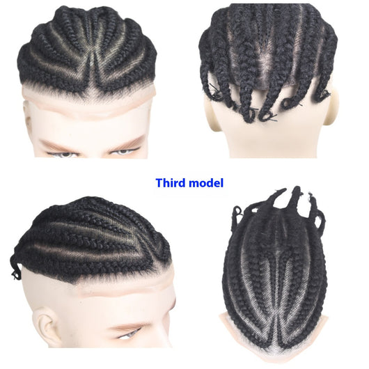 Peluca Trenzada Africana Tejida a Mano con Cabello Natural para Hombre - Image 12