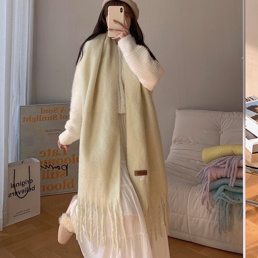 Bufanda Versátil de Color Sólido para Mujer - Abrigo Cálido y Elegante - Image 26