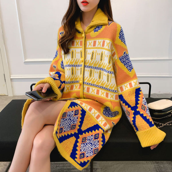 Cardigan Tejido Largo para Mujer - Abrigo Suéter Versátil