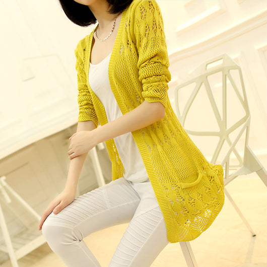 Cardigan Ligero de Punto Hueco con Protección Solar - Image 3