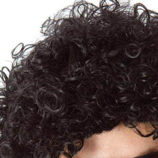 Peluca Rizada Larga Negra para Hombre - Estilo Festival Europeo y Americano - Image 6