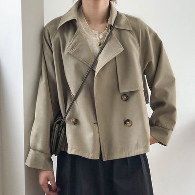 Gabardina Corta Retro para Mujer - Image 5
