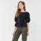 Blusa Elegante con Mangas Abullonadas y Espalda Descubierta