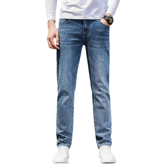 Pantalones Vaqueros Rectos Elásticos Suave y Cómodos