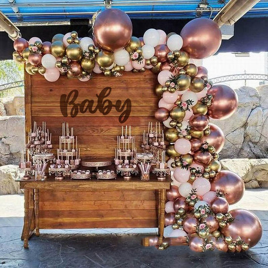 Set de Globos Metalizados Oro Rosado para Fiestas - Image 6