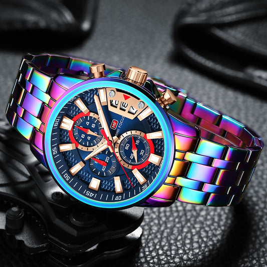 Reloj de Cuarzo Personalizado Resistente al Agua con Esfera de Color Mágico
