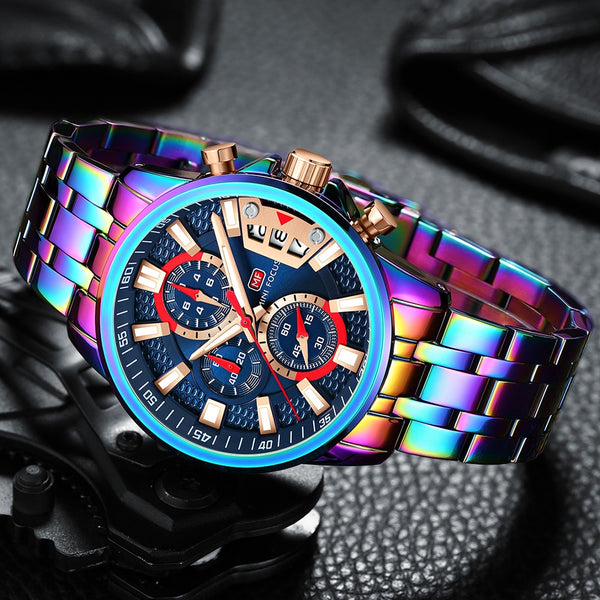 Reloj de Cuarzo Personalizado Resistente al Agua con Esfera de Color Mágico