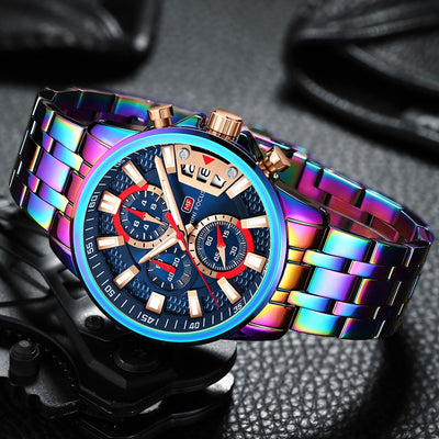 Reloj de Cuarzo Personalizado Resistente al Agua con Esfera de Color Mágico