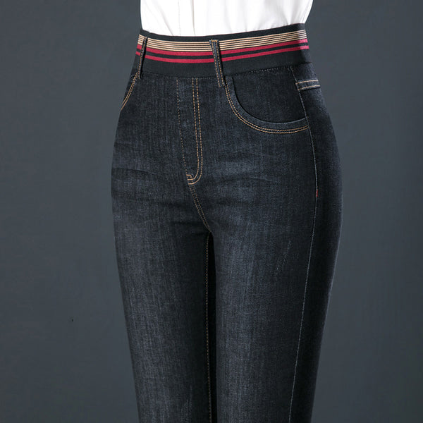 Pantalones Vaqueros Térmicos con Cintura Elástica para Otoño e Invierno