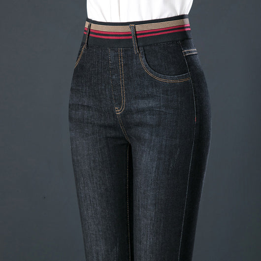 Pantalones Vaqueros Térmicos con Cintura Elástica para Otoño e Invierno - Image 2