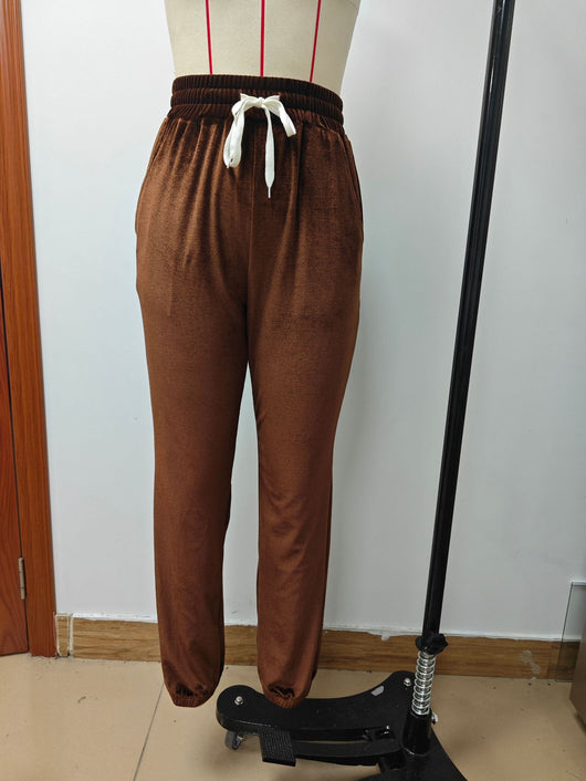 Pantalones Jogger de Terciopelo Estilo Coreano con Cintura Elástica para Mujer - Image 15
