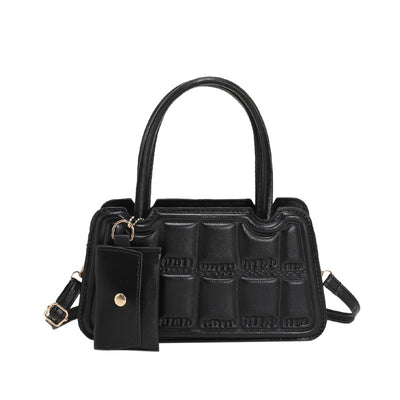 Bolsa de Hombro Multicolor con Textura Grid y Billetera - Tote Elegante para Mujer - Image 15
