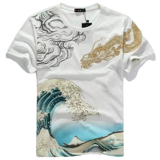 Camiseta Bordada Suelta Estilo Chino - Comodidad Casual Premium - Image 6